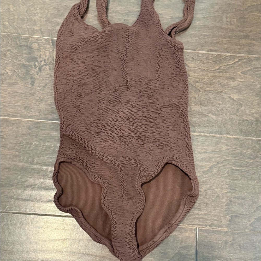 Brown Textured maternity One Piece